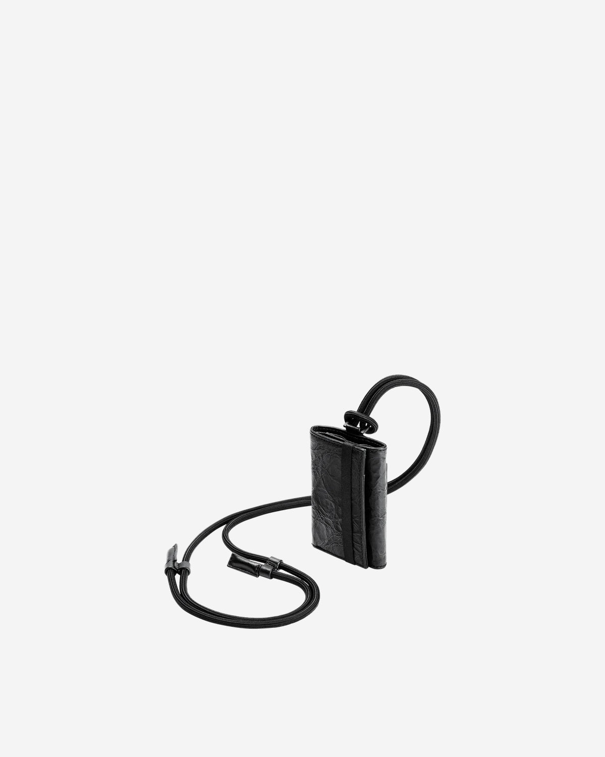 Leather Shoulder Wallet - Black
