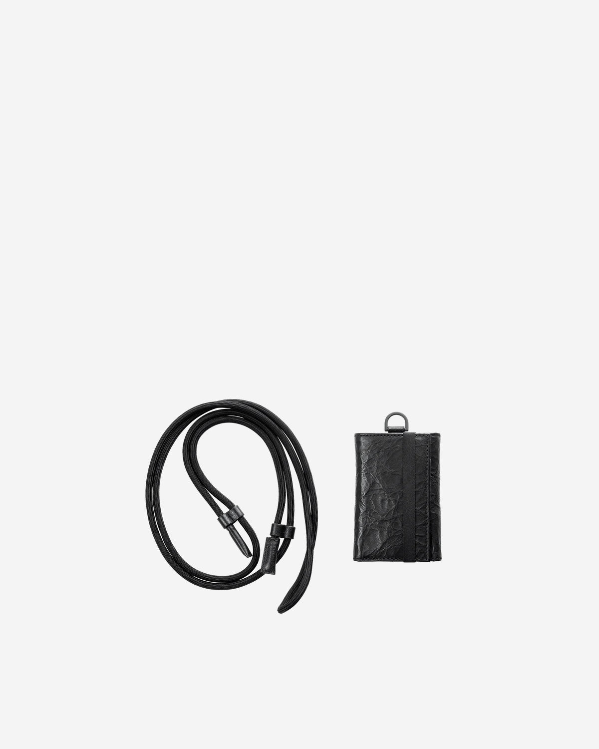 Leather Shoulder Wallet - Black