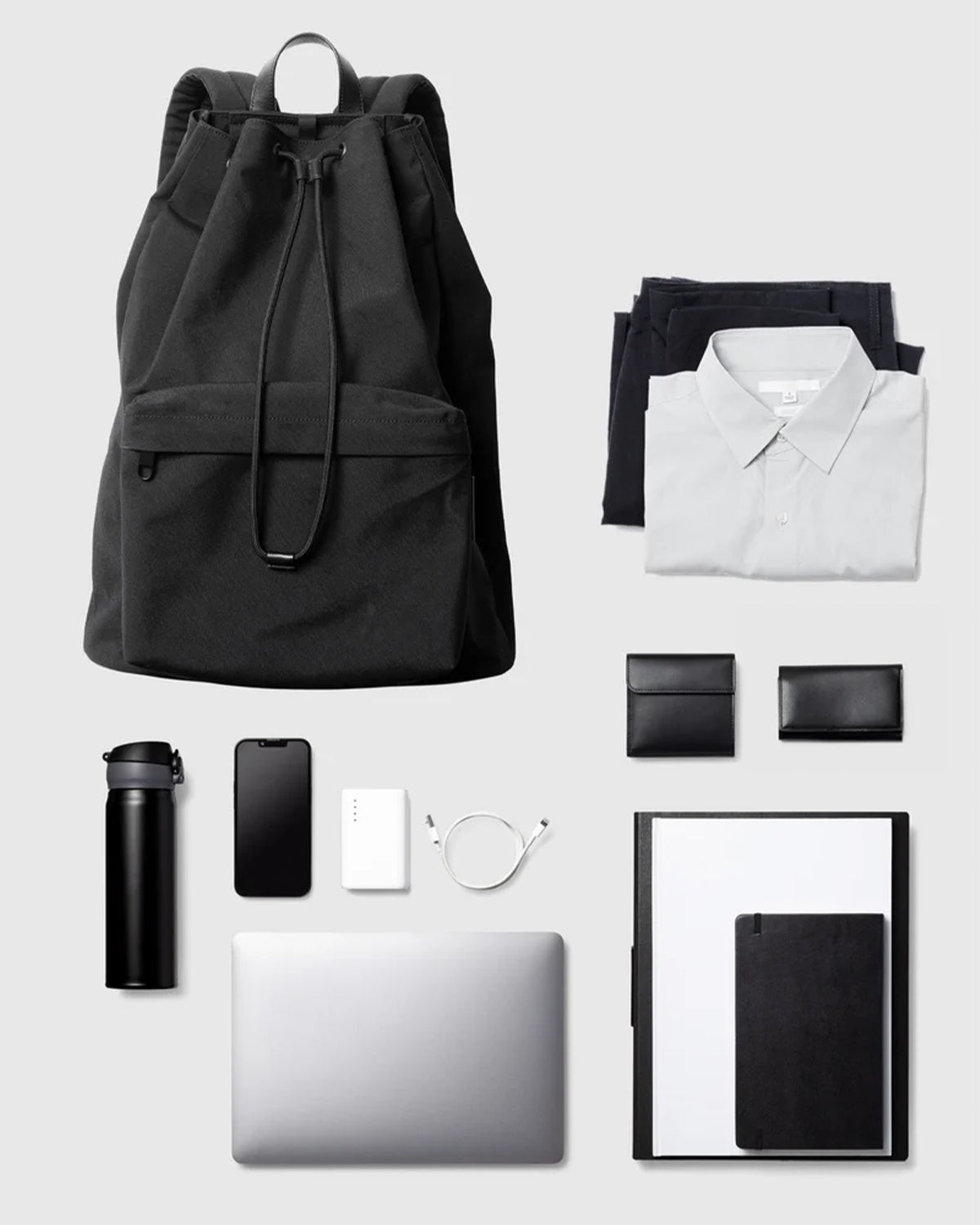Nylon Backpack DS L 007 - Black x Gray