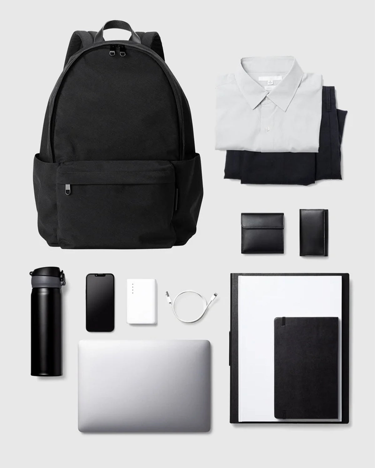 Nylon Backpack L 001 - Black