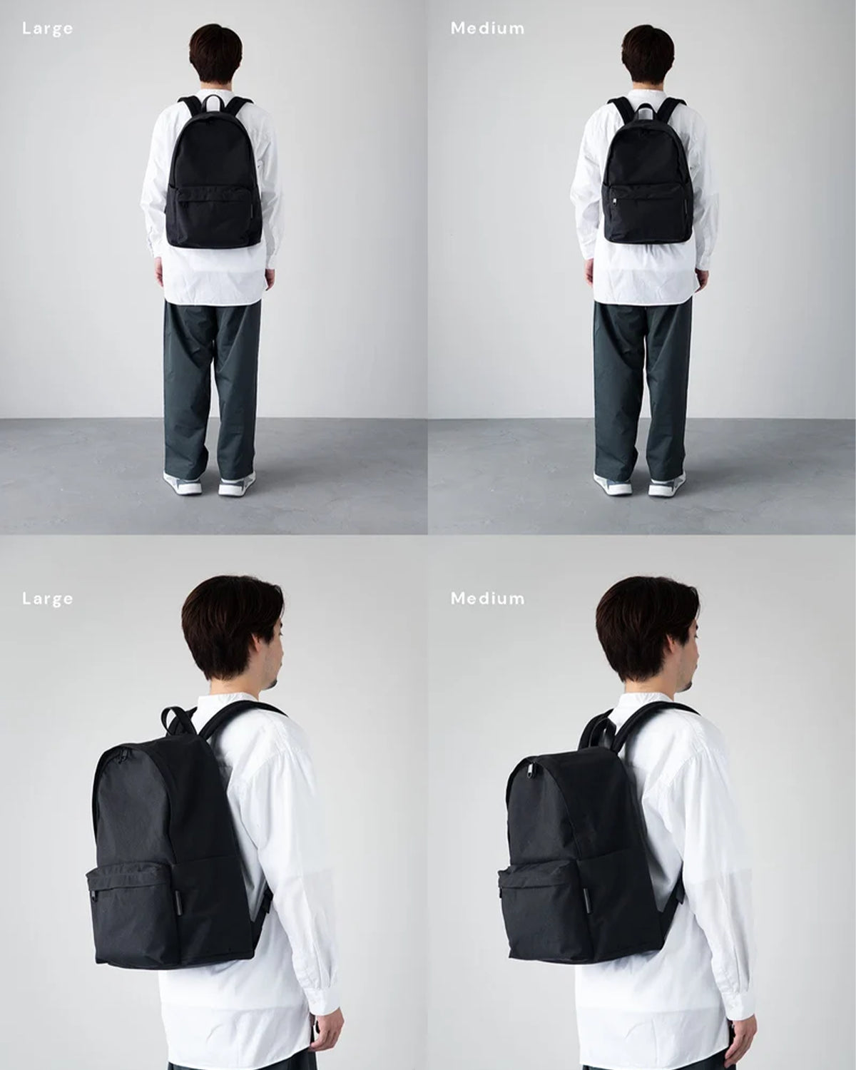 Nylon Backpack L 001 - Black