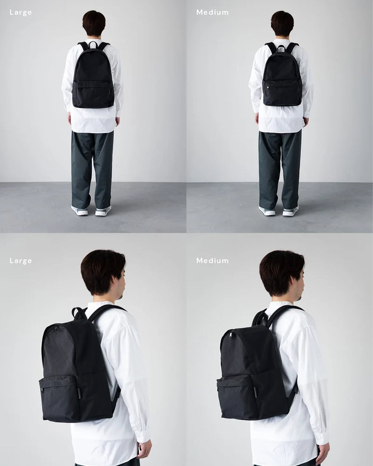 Nylon Backpack M 002 - Black