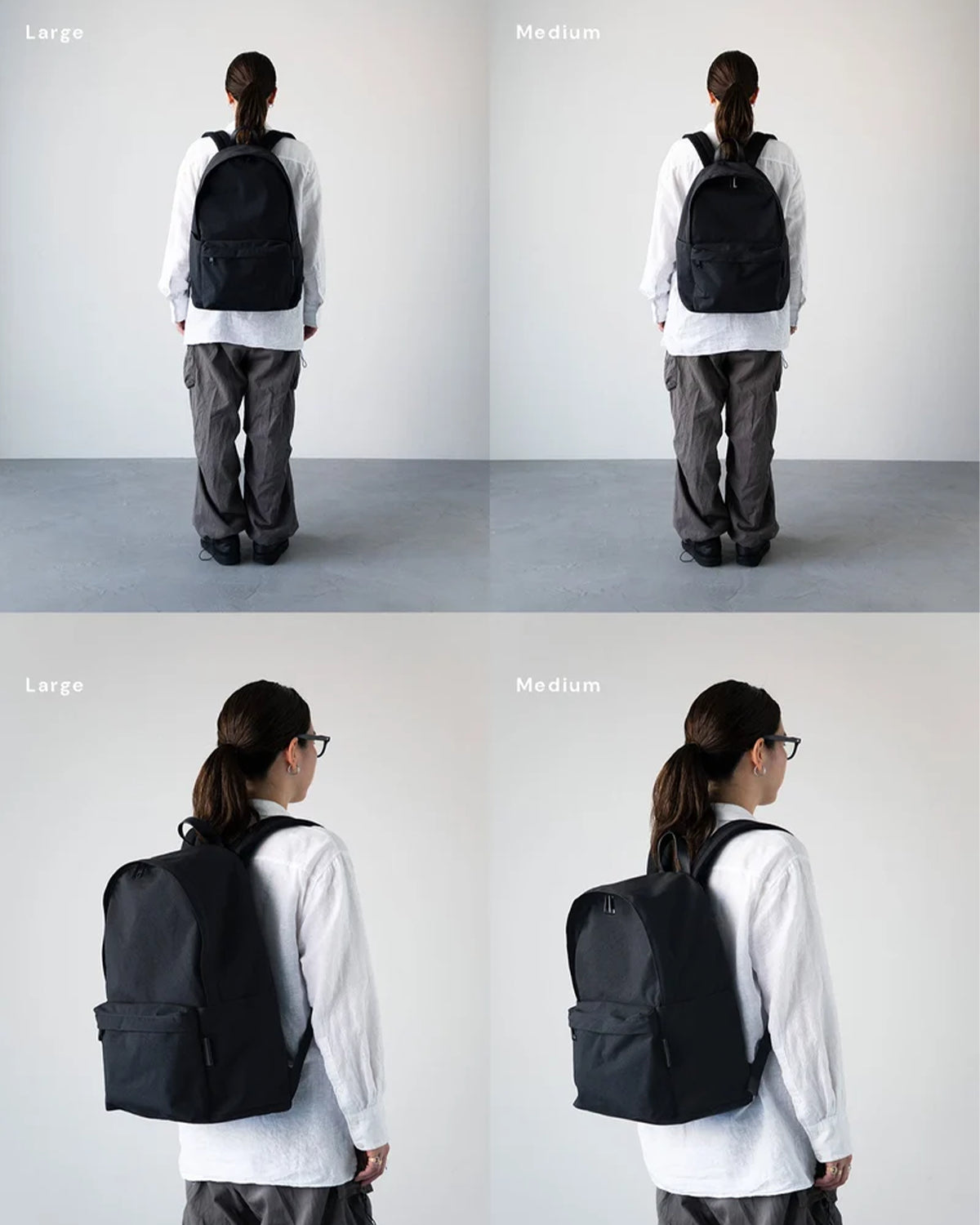 Nylon Backpack M 002 - Black