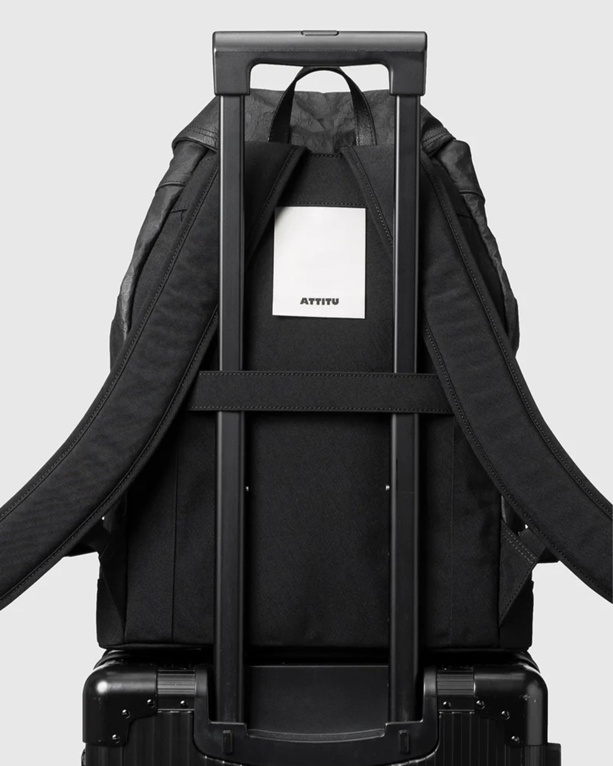 Nylon x Leather Backpack SF M 010 - Black