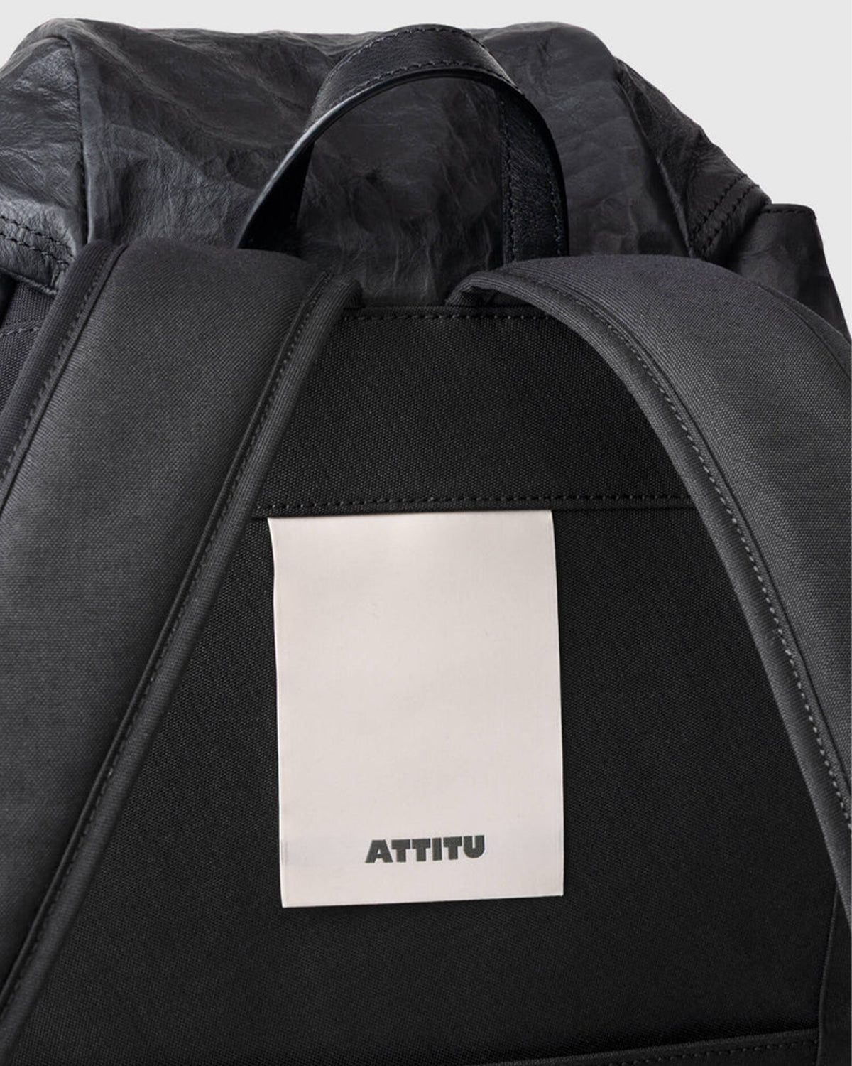 Nylon x Leather Backpack SF M 010 - Black