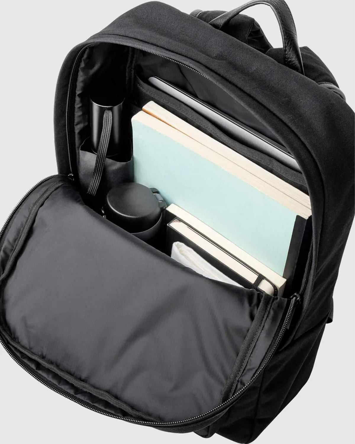 Nylon x Leather Backpack SL 016 - Black