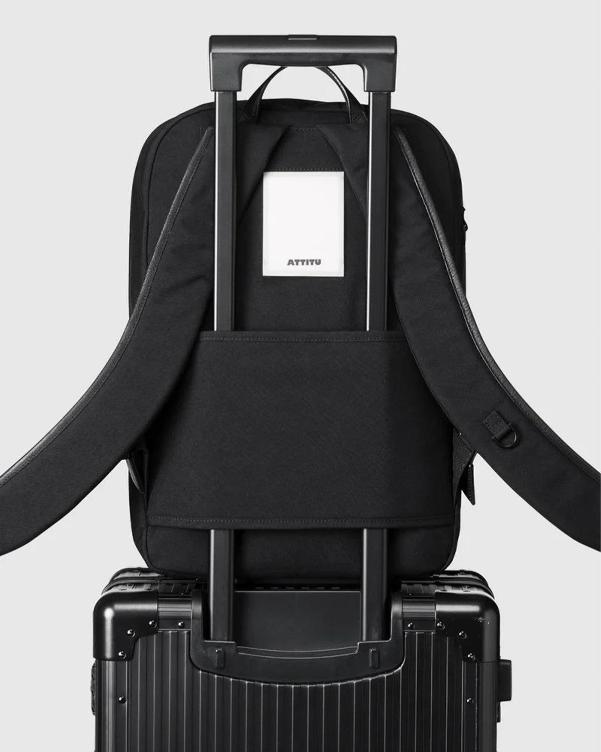 Nylon x Leather Backpack SL 016 - Black