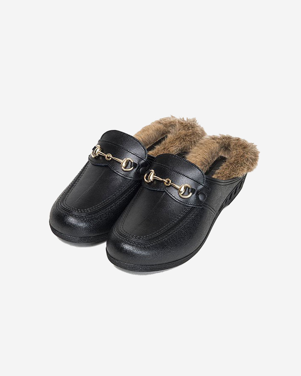 Bensan-F Bit Loafer Fur Insole- Black