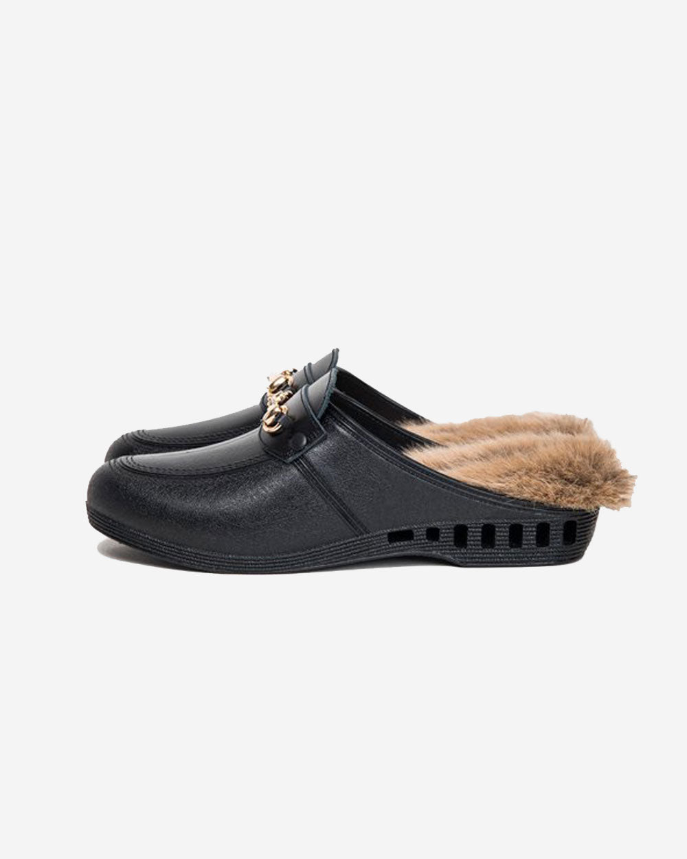 Bensan-F Bit Loafer Fur Insole- Black