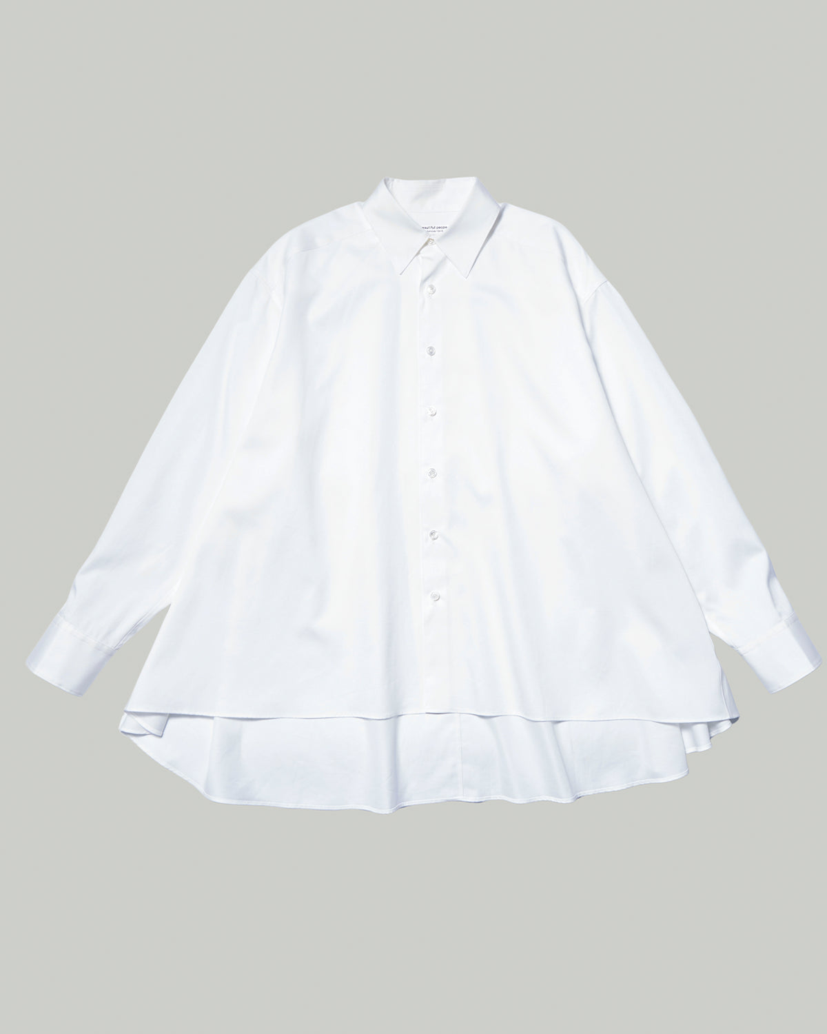 140/2 FINX Stripe Tailcoat Long Shirts - Off White