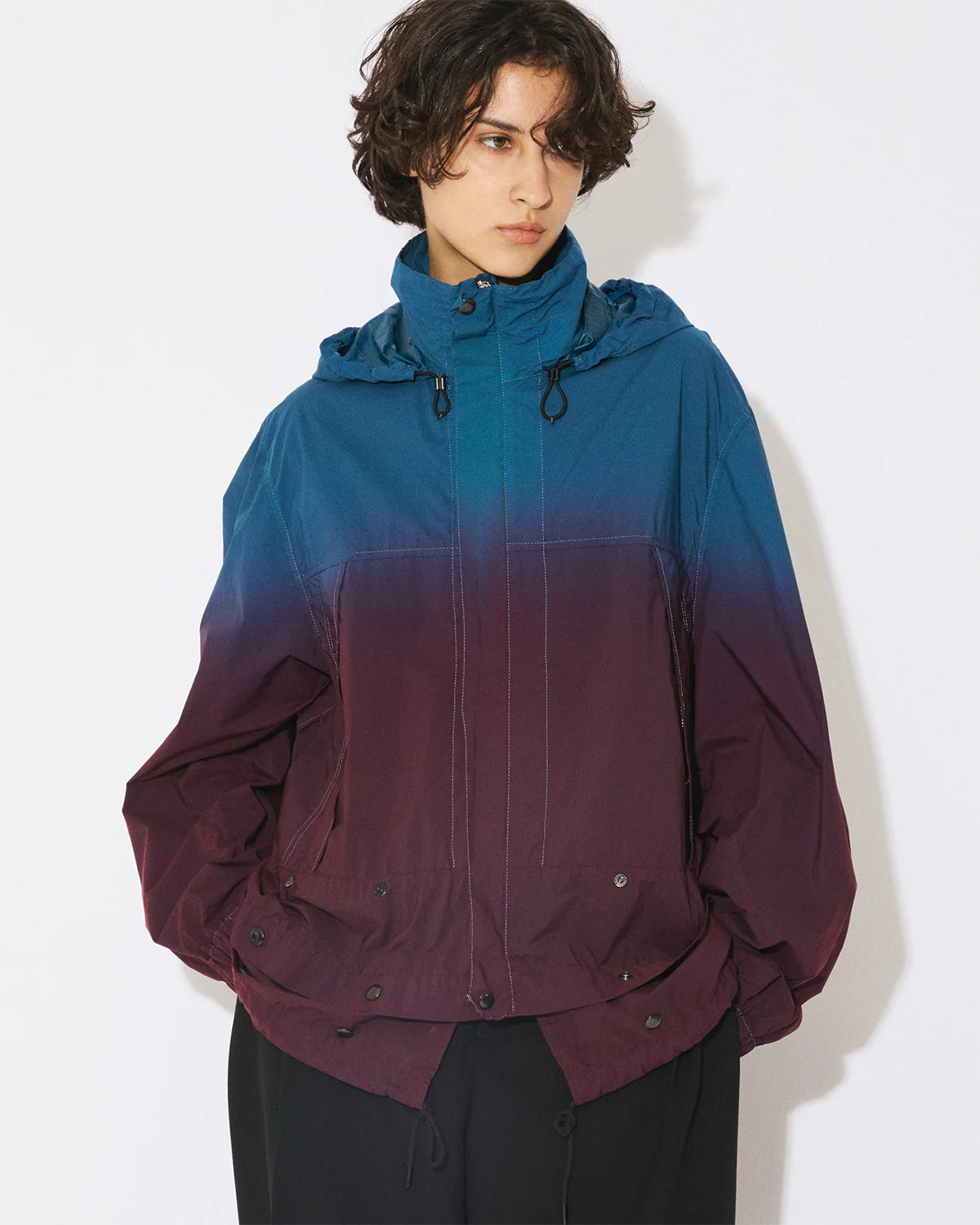 Double-End Glradation Blouson - Blue