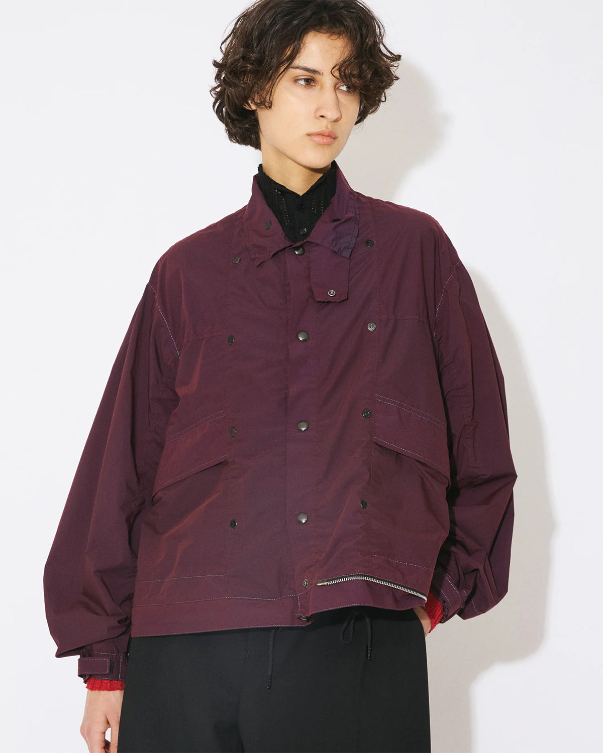 Double-End Glradation Blouson - Blue