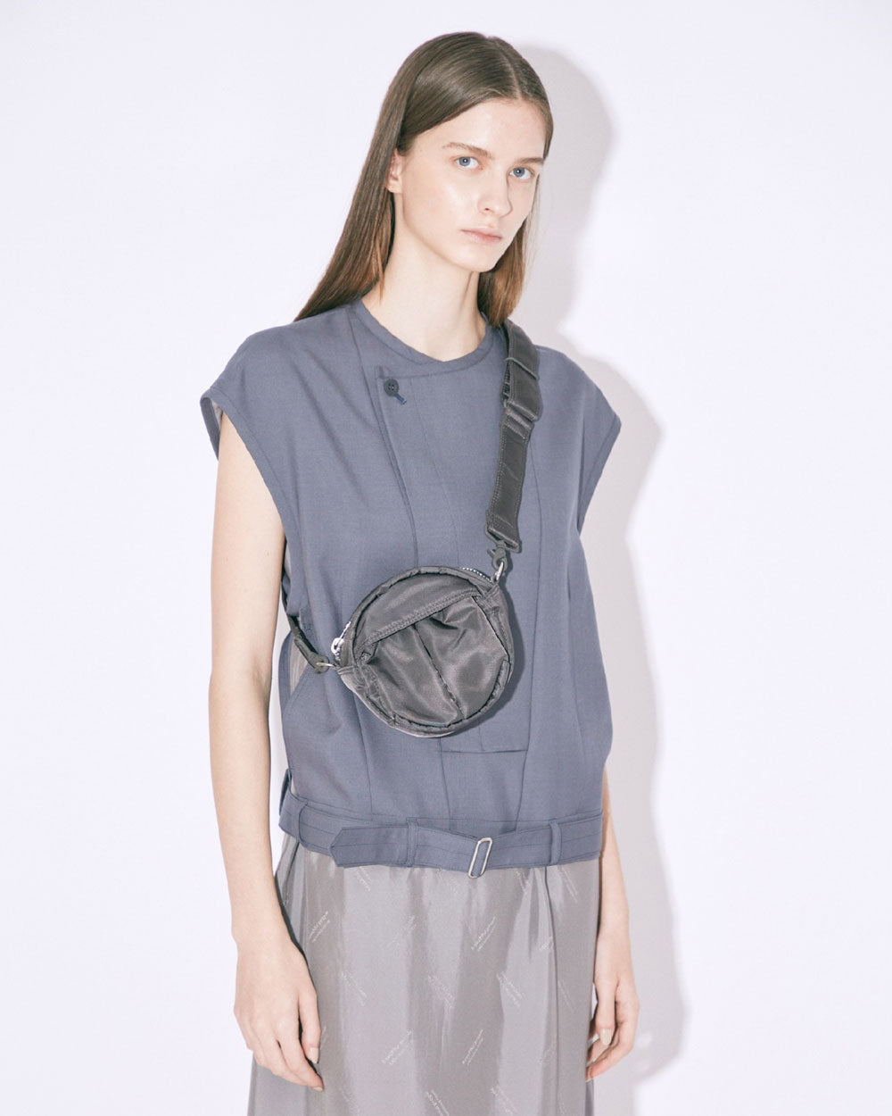 Beautiful People X POTR Shoulder Bag In Nylon Twill -Charcoal