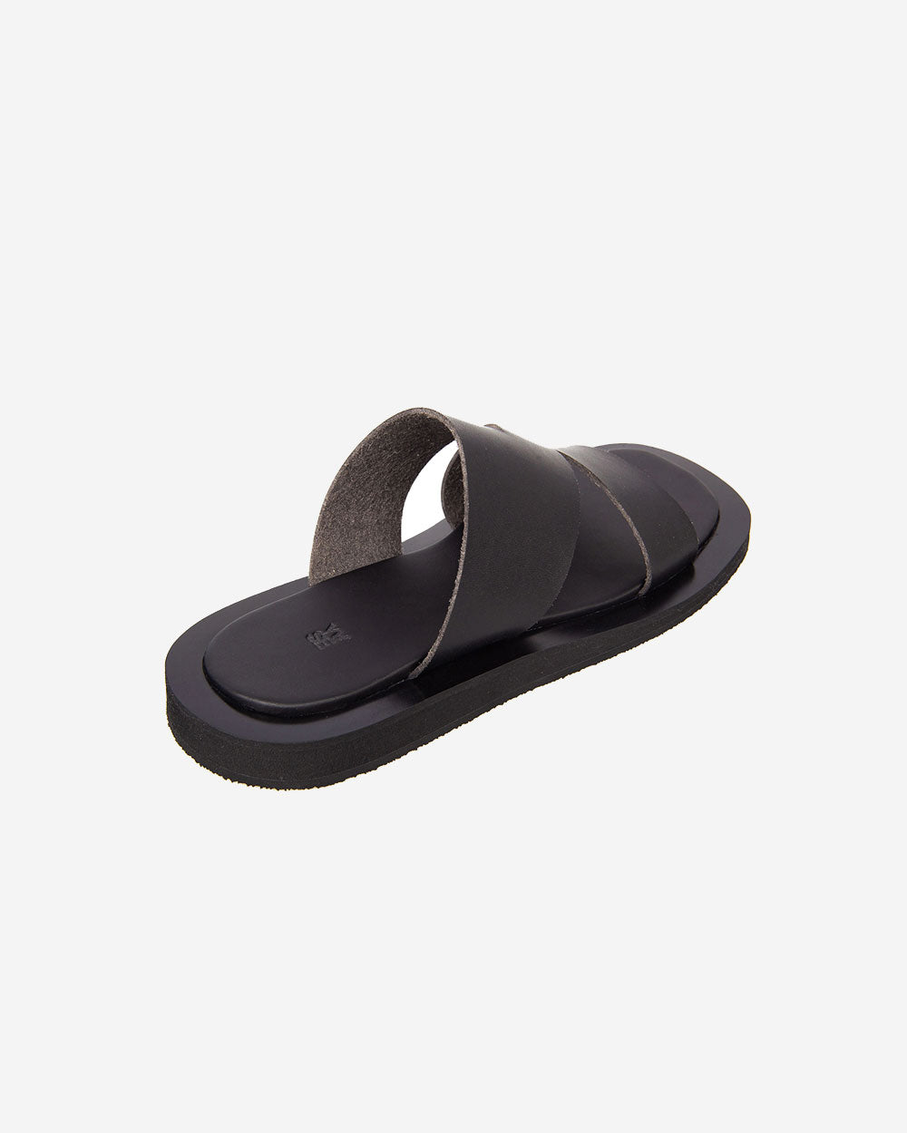 Berlin Square Slide Leather - Black