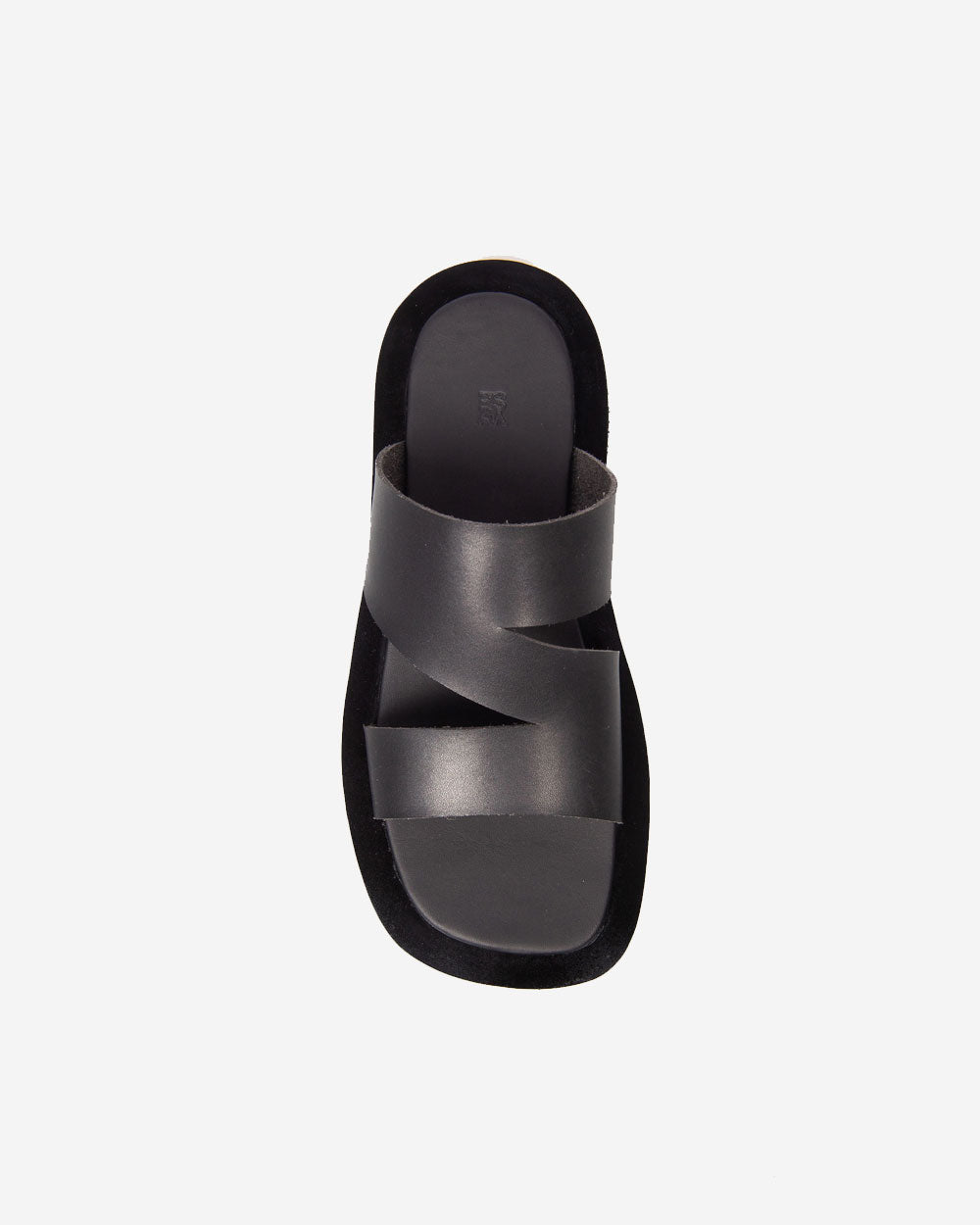 Berlin Square Slide Leather - Black