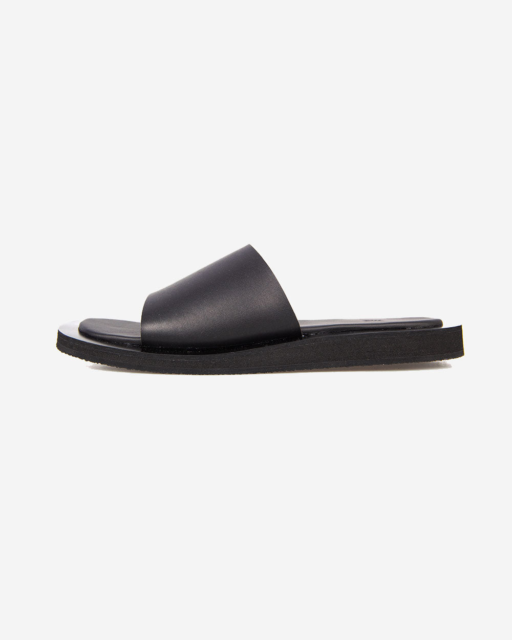 Blossom Square Slide Leather - Black