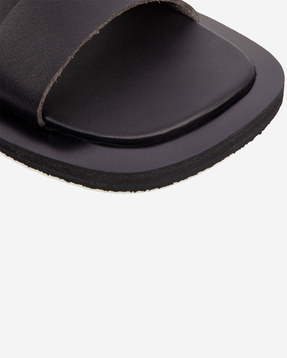 Blossom Square Slide Leather - Black