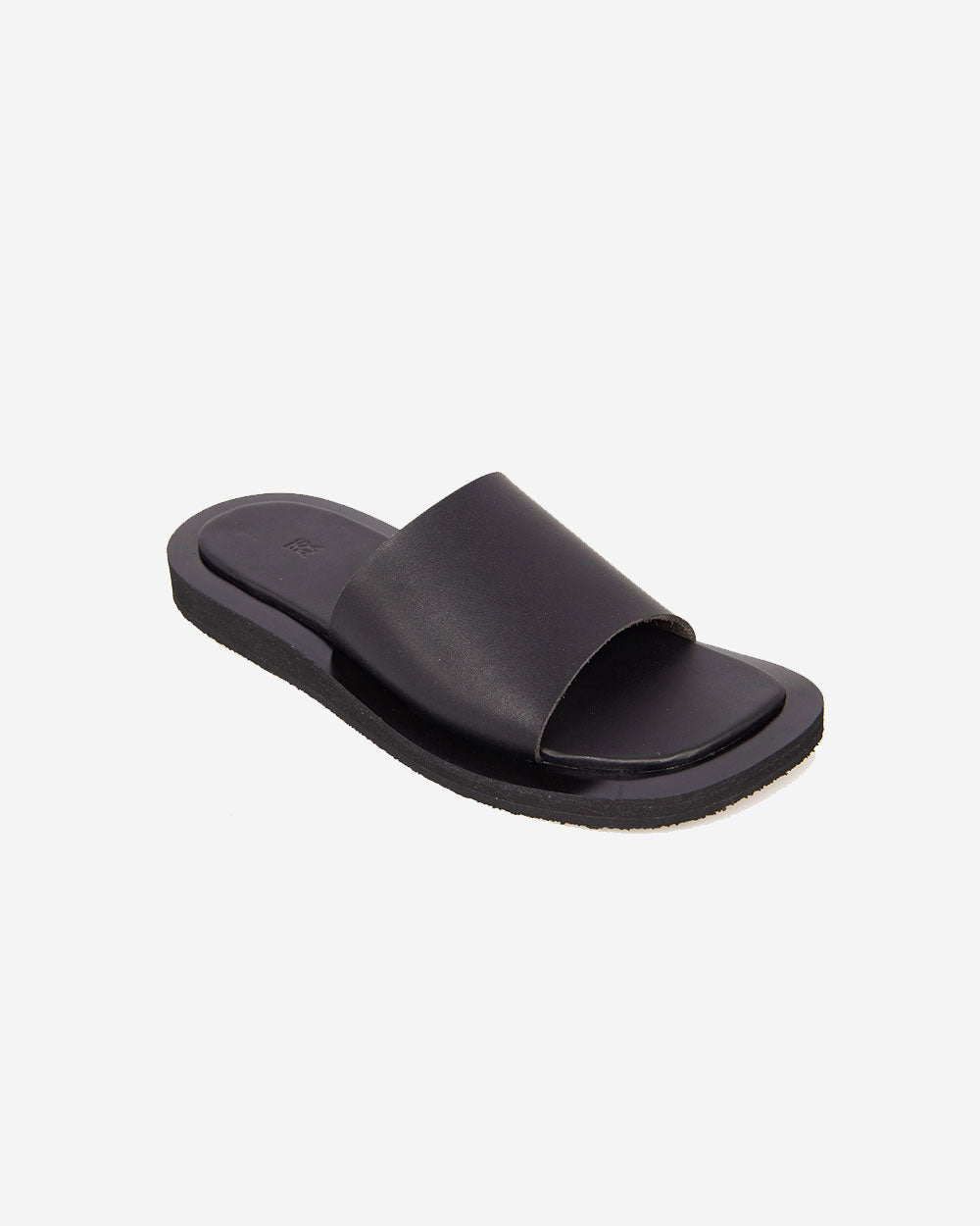 Blossom Square Slide Leather - Black