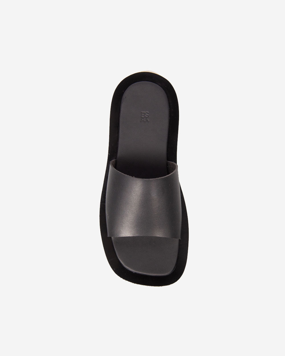 Blossom Square Slide Leather - Black