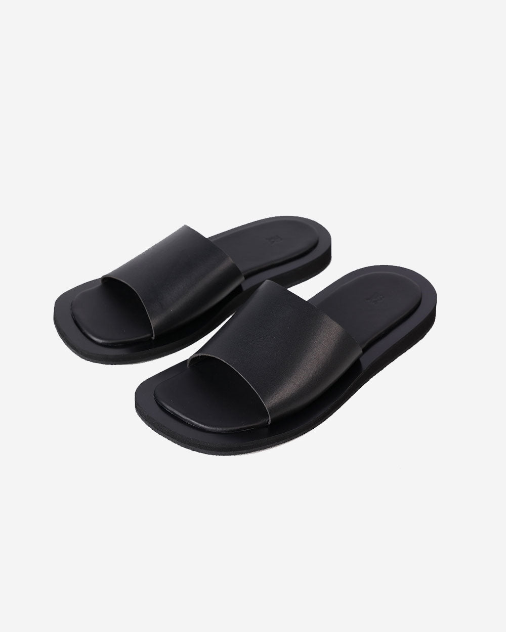 Blossom Square Slide Leather - Black