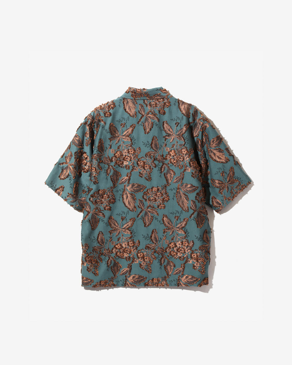 Cabana Shirt - C/CU/PE Flower Cut Jq. - Peacock Green