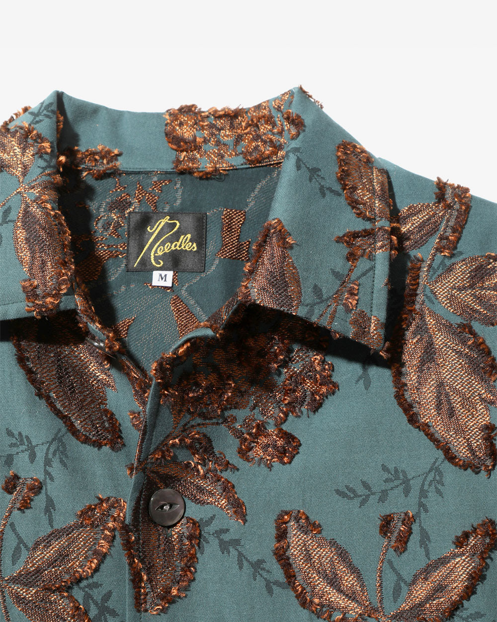 Cabana Shirt - C/CU/PE Flower Cut Jq. - Peacock Green