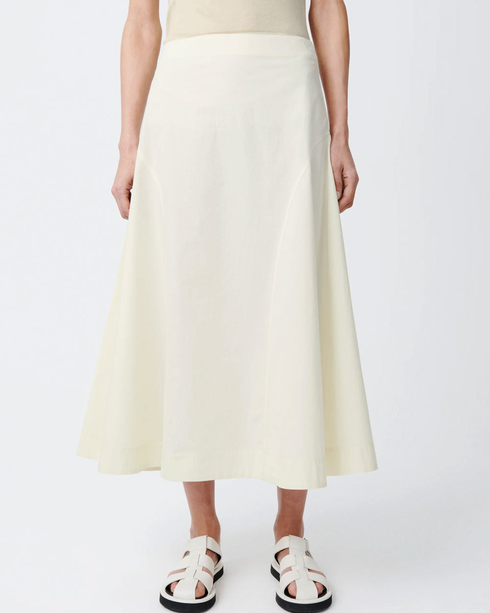 Centro - Side Peplum Skirt - Parchment