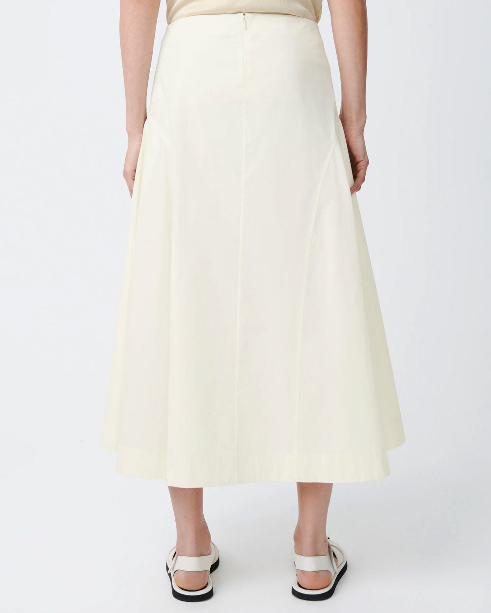 Centro - Side Peplum Skirt - Parchment