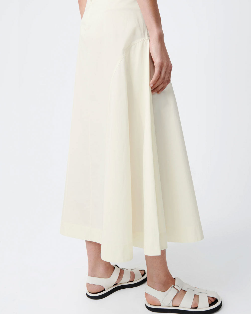 Centro - Side Peplum Skirt - Parchment