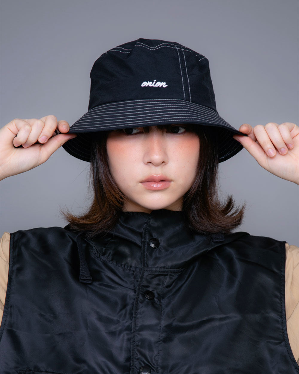 Nylon Bucket Hat -Black