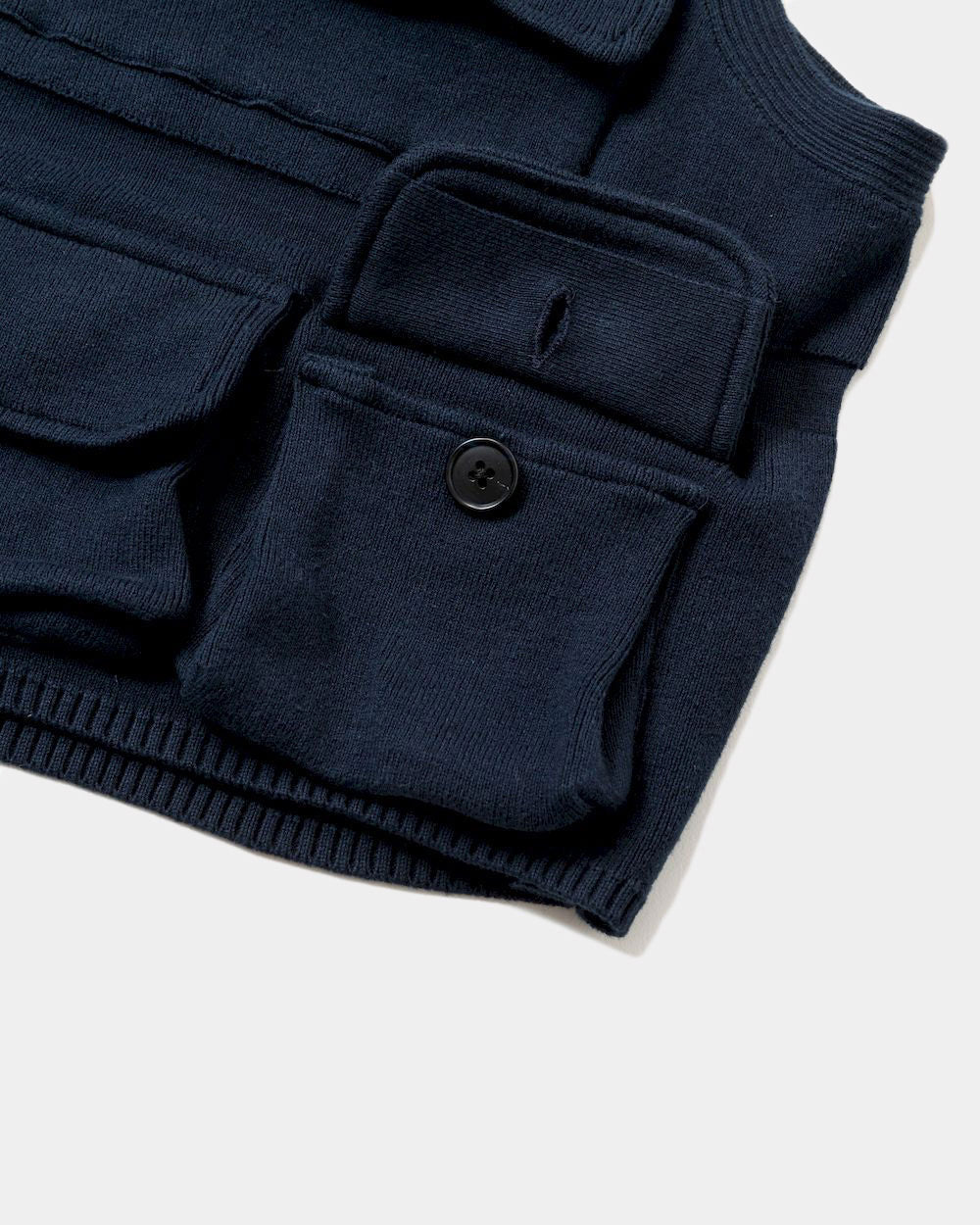 Cotton Knit Luggage Vest - Navy