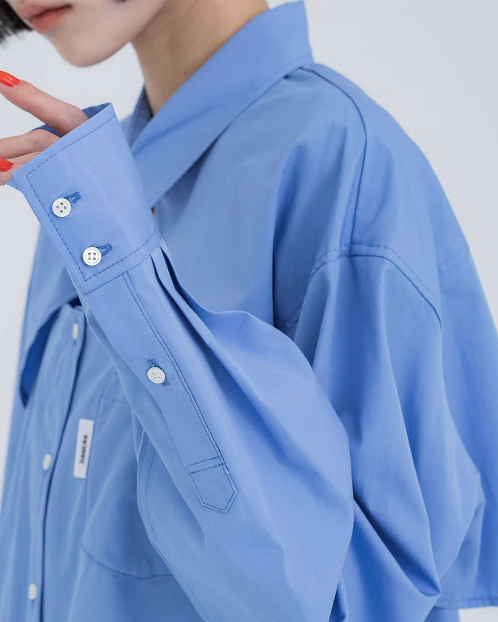 Cut-Out Thomas Mason Shirt - Blue