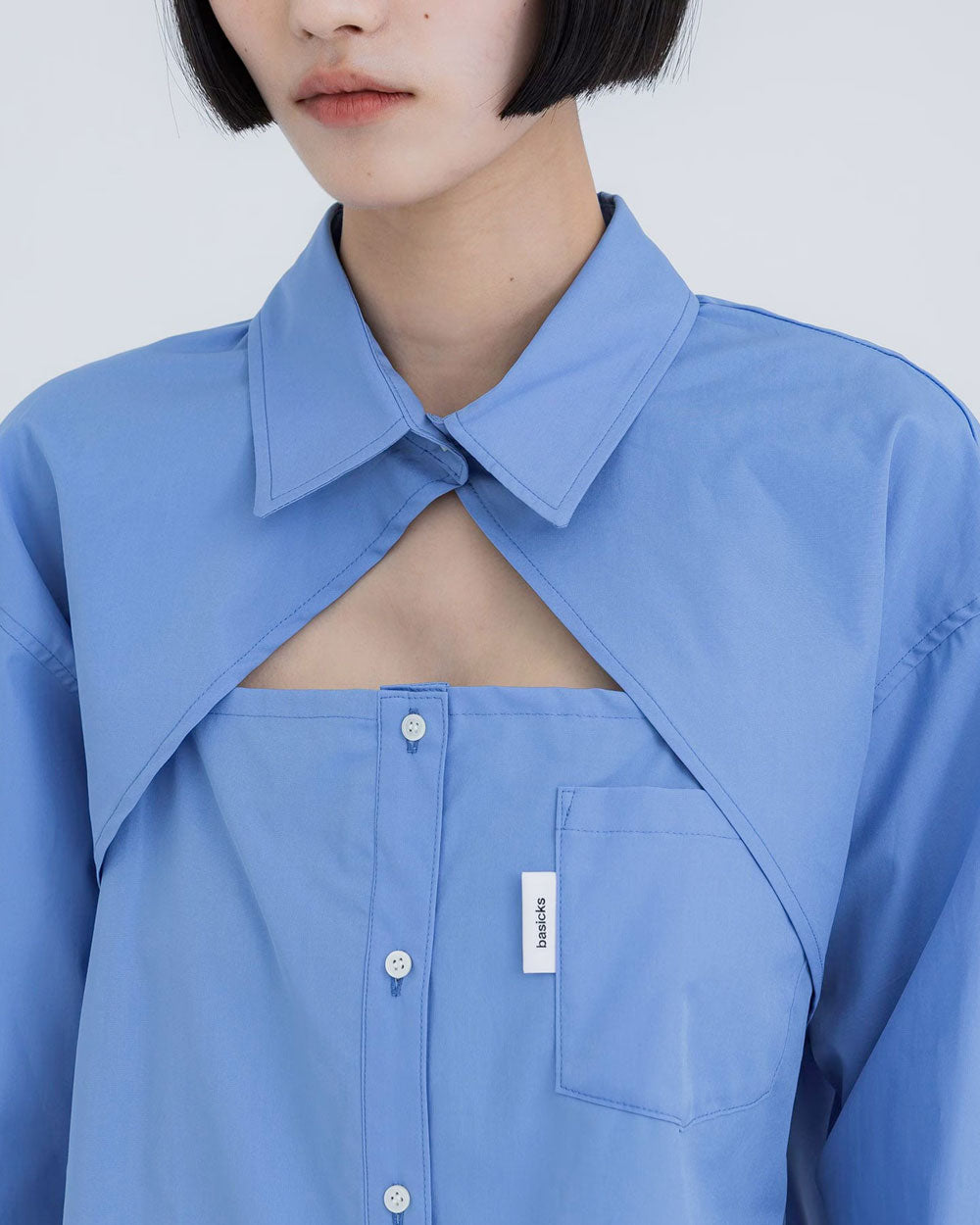 Cut-Out Thomas Mason Shirt - Blue