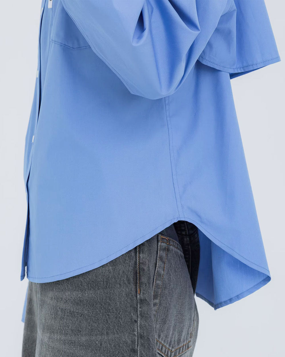 Cut-Out Thomas Mason Shirt - Blue