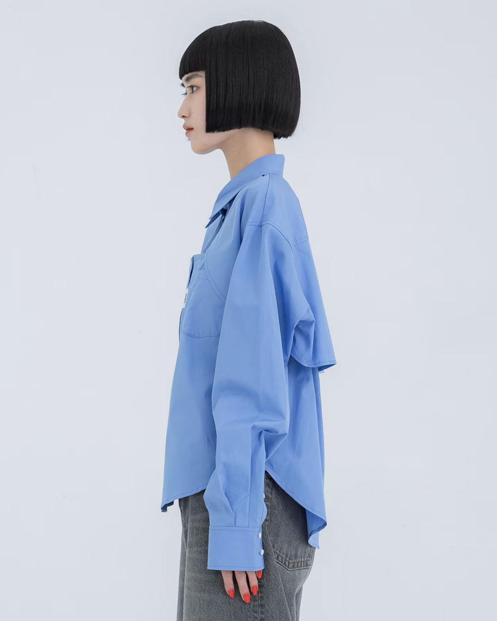 Cut-Out Thomas Mason Shirt - Blue