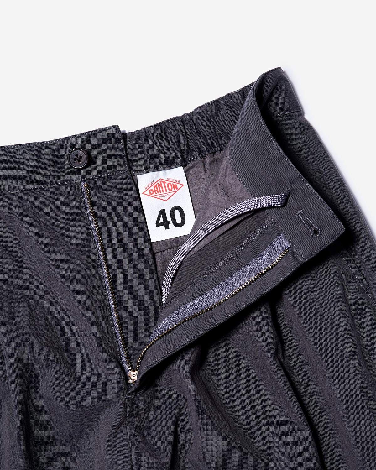 Mens C/N Twill Double Pleated Easy Pants - Charcoal