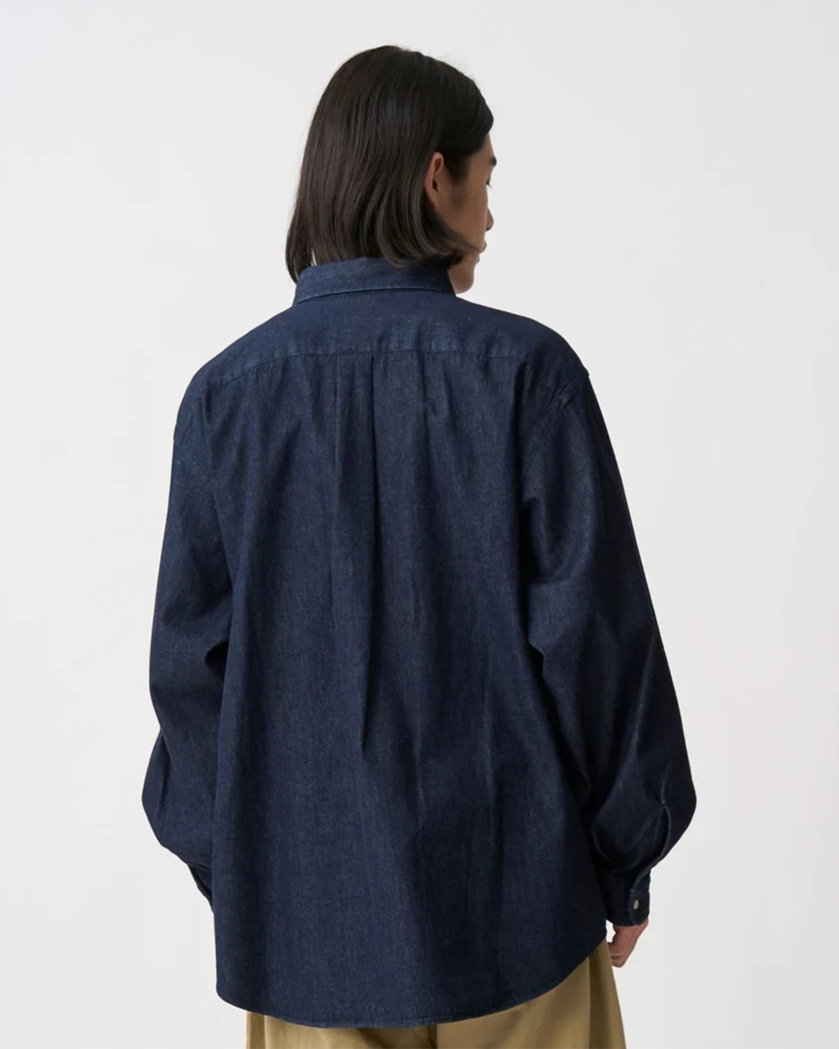 Mens Denim Dungaree Button-Down Shirt - Indigo