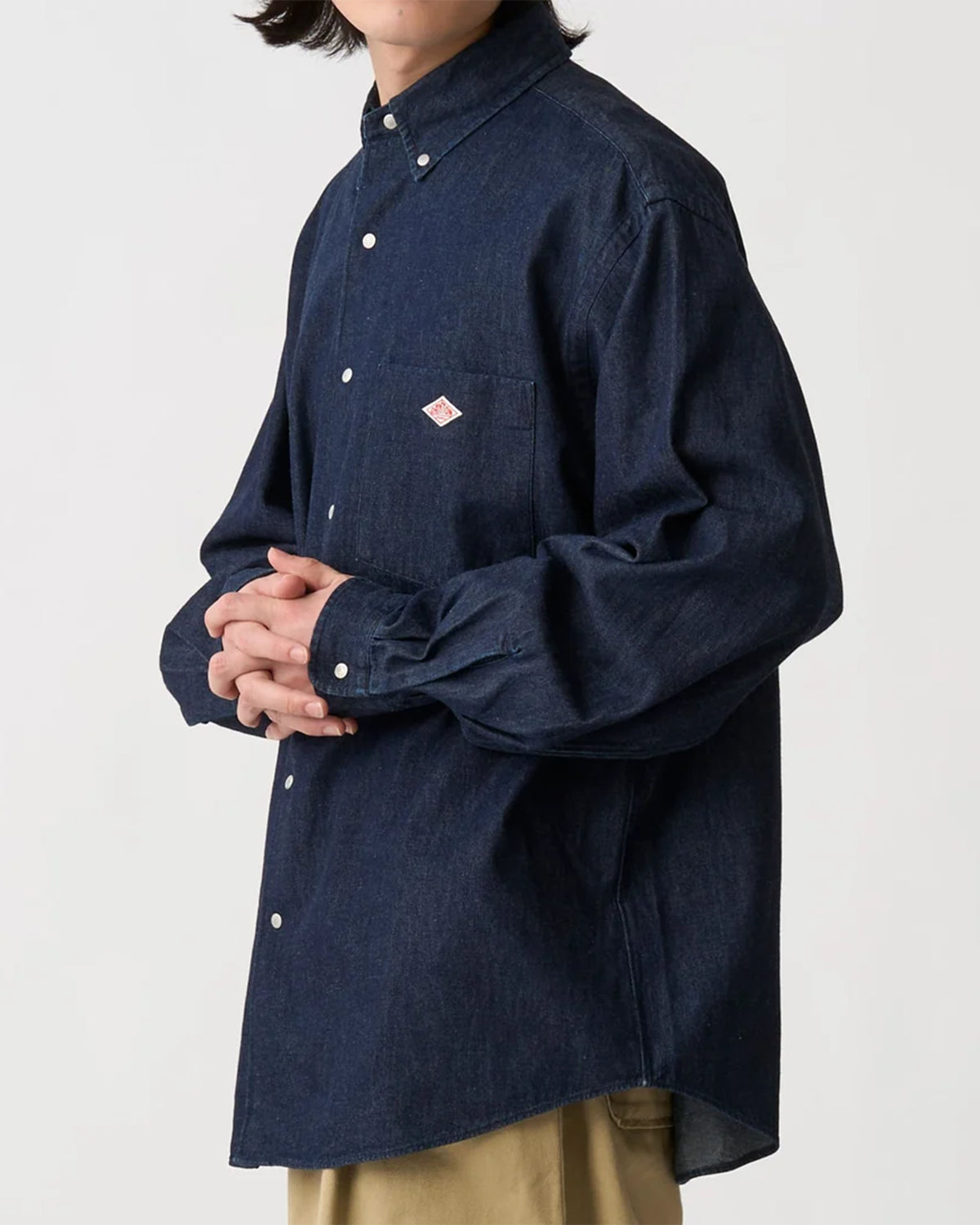 Mens Denim Dungaree Button-Down Shirt - Indigo