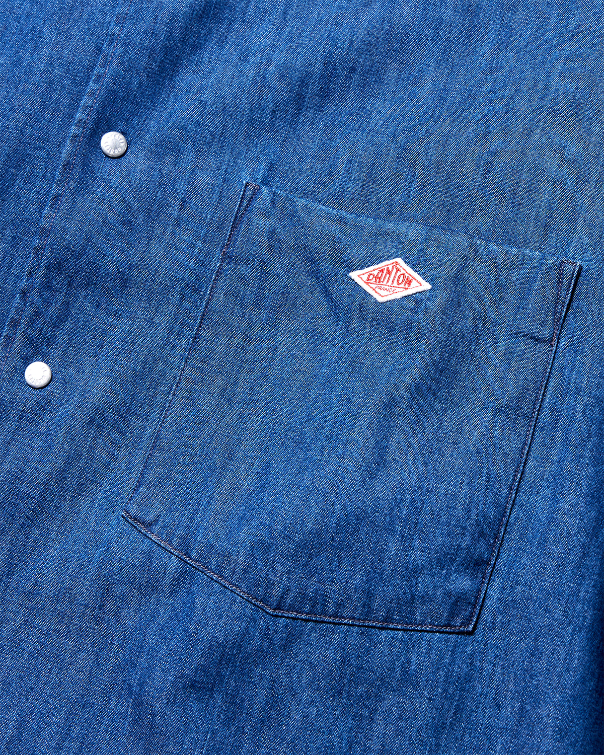 Mens Denim Dungaree Button-Down Shirt - Light Indigo
