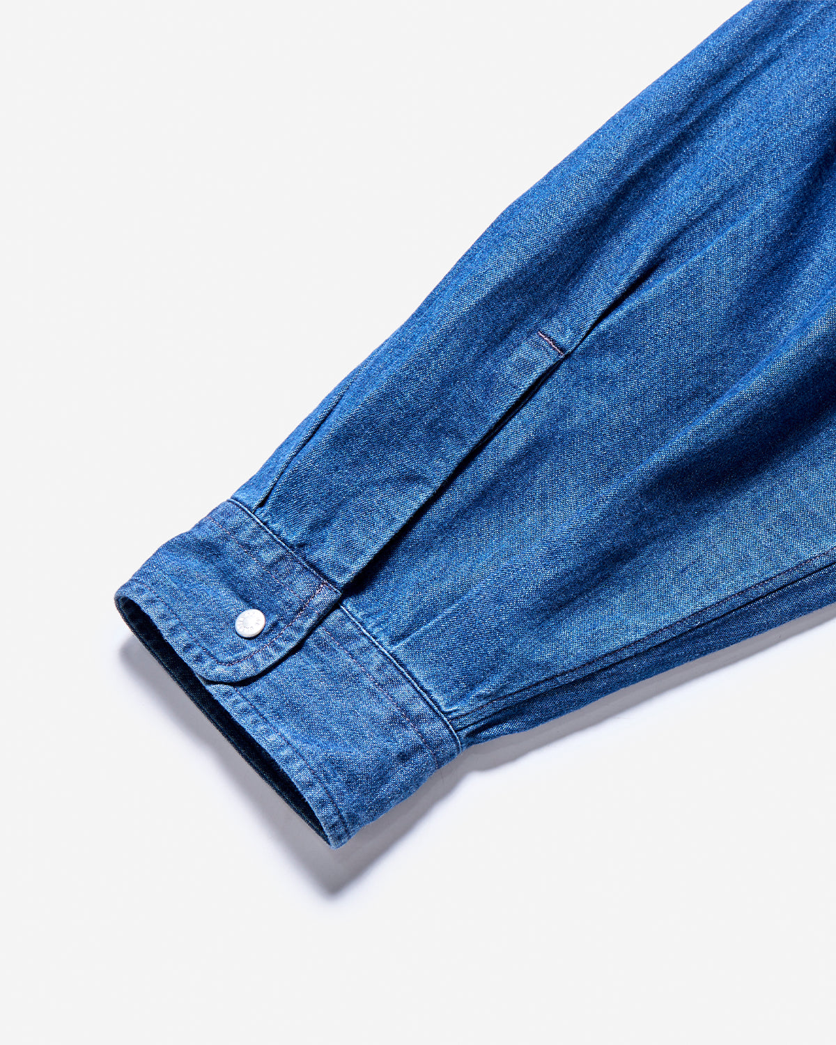 Mens Denim Dungaree Button-Down Shirt - Light Indigo