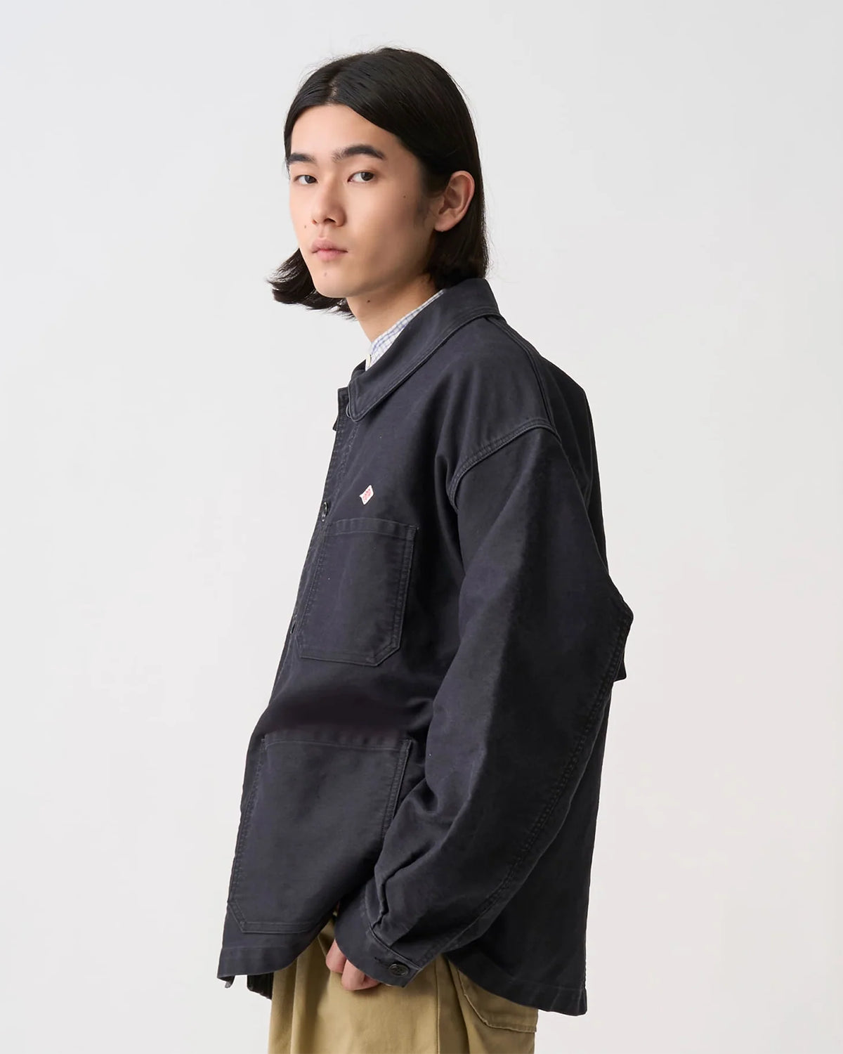 Mens Moleskin Wide Coverall Jacket - Black