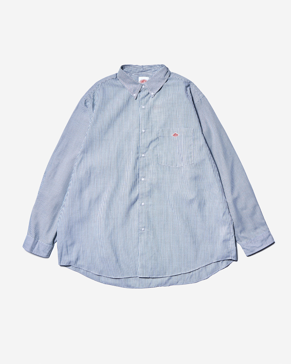 Mens Oxford Button-Down Shirt - White × Green Stripe