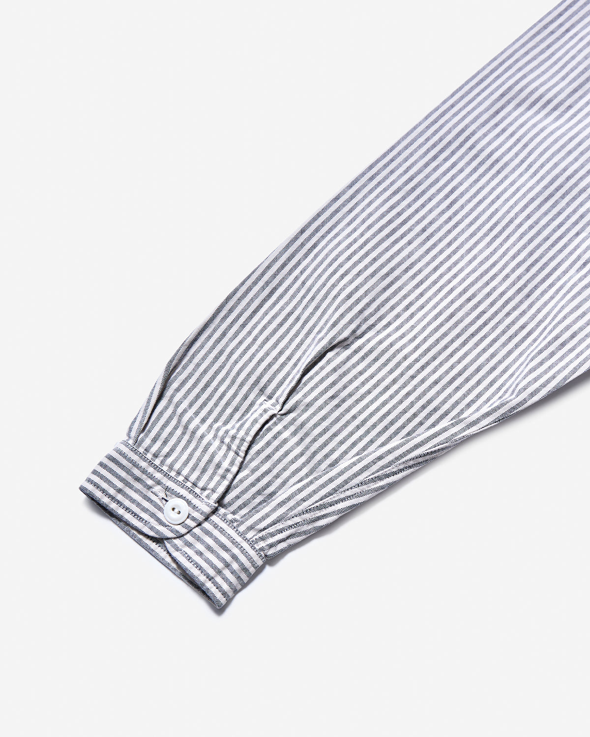 Mens Oxford Round Collar Pullover Shirt Pattern - Navy×Ecru Stripe
