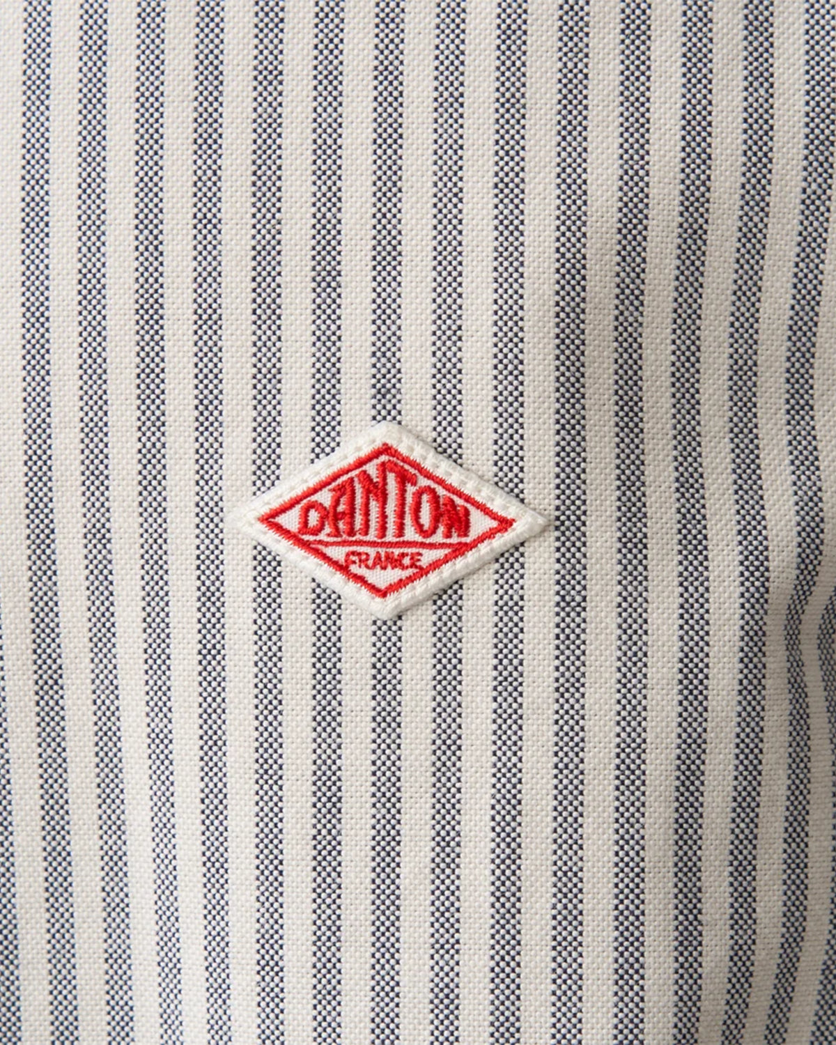 Mens Oxford Round Collar Pullover Shirt Pattern - Navy×Ecru Stripe