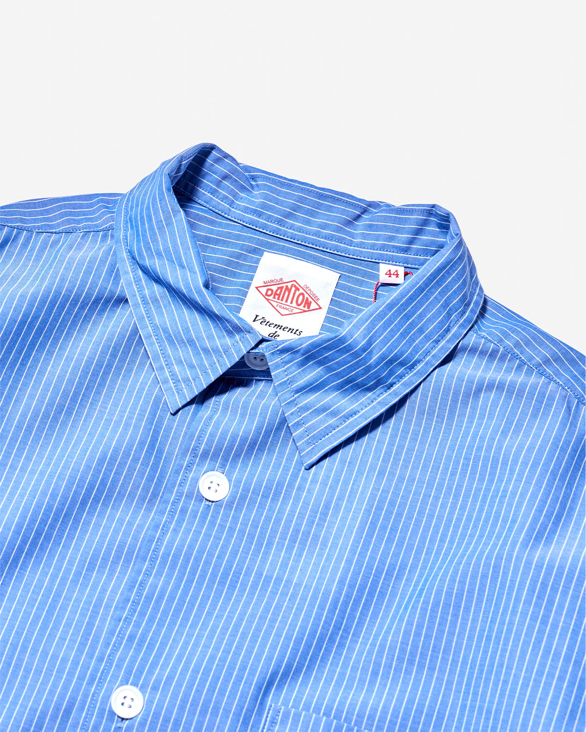 Mens T/C Poplin Work Shirt - Blue×White Stripe