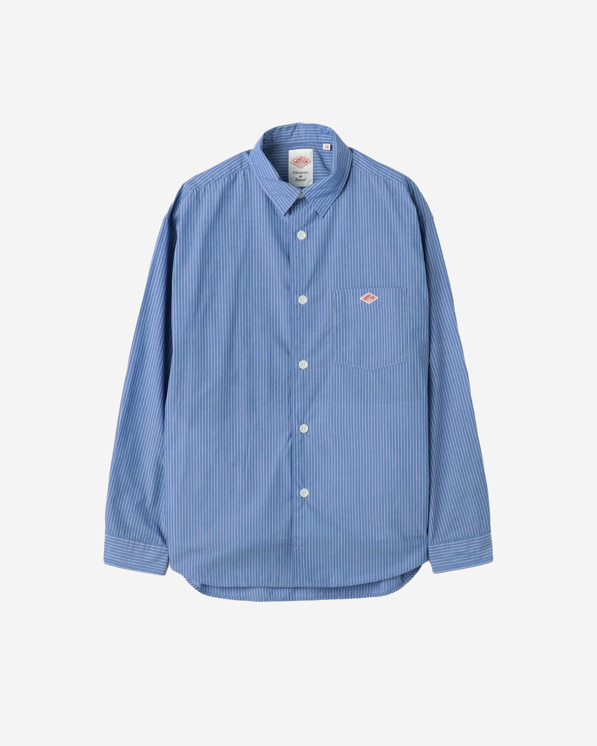 Mens T/C Poplin Work Shirt - Blue×White Stripe