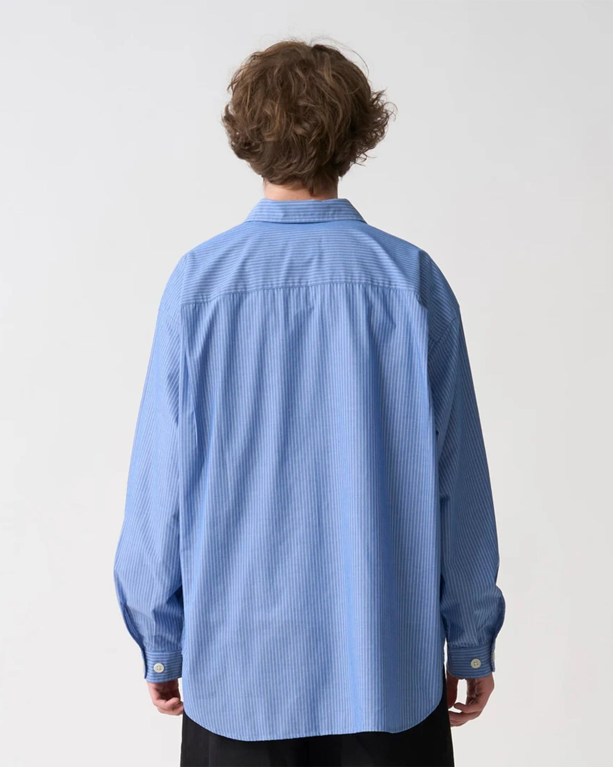 Mens T/C Poplin Work Shirt - Blue×White Stripe