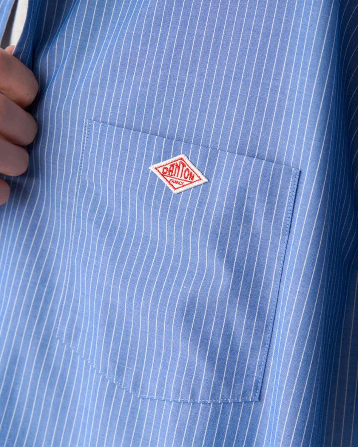 Mens T/C Poplin Work Shirt - Blue×White Stripe
