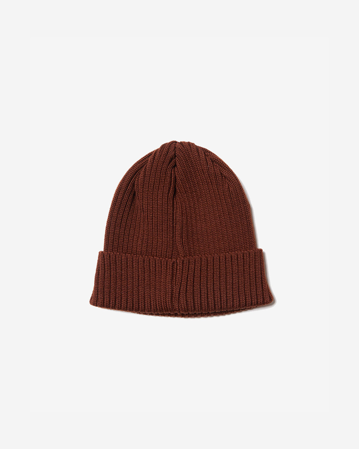 Wool Rib Knit Cap - Brown