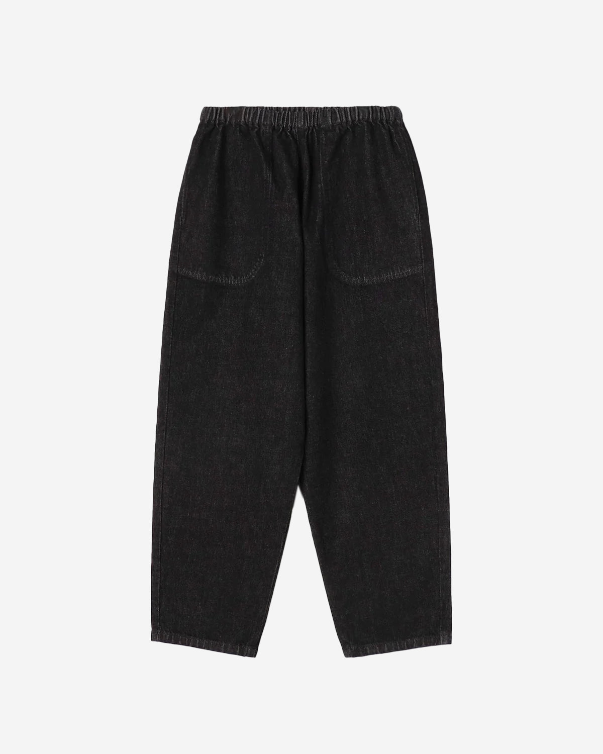Womens Black Denim Easy Pants - Black Denim